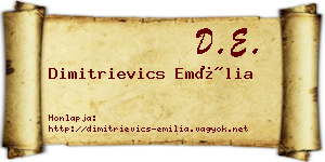 Dimitrievics Emília névjegykártya