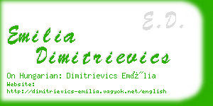 emilia dimitrievics business card